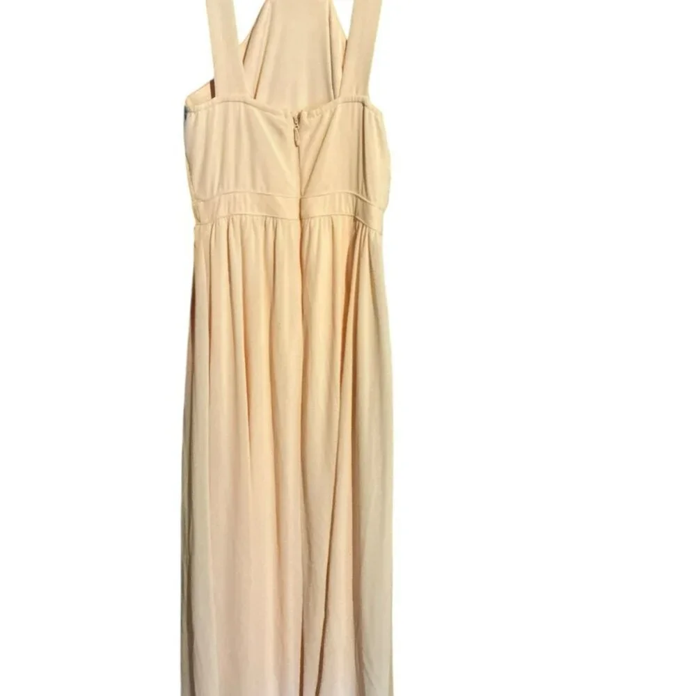 Lulus Dress Womens XS Air Of Romance Maxi Light Pink / Taupe Halter Evening Gown - Picture 3 of 4